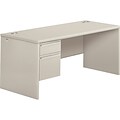L Workstation Left Pedestal Desk; Grey/Grey; Order Right Return