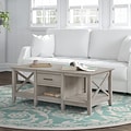 Bush Furniture Key West 47W x 24D Coffee Table with Storage, Washed Gray (KWT148WG-03)