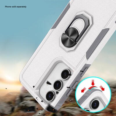 SaharaCase Raider Phone Case for Galaxy S25, Shock Absorbing, Fossil White (CP00744)