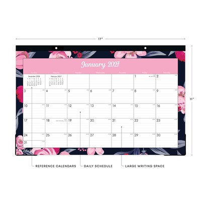 2027 Blue Sky Mimi Pink 17 x 11 Monthly Desk Pad Calendar, Pink (148626-27)