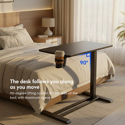 FlexiSpot H7 Overbed Table Mobile Laptop Cart, 27.6" x 15.8", Black (H7B-2816)
