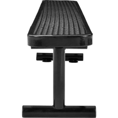 Global Industrial 8' Outdoor Steel Flat Bench, Expanded Metal, Black (277157BK)