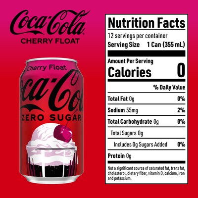 Coca-Cola Cherry Float Zero Sugar Soda, 12 oz., 24/Pack (413929)