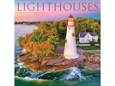2025 Willow Creek Lighthouses 12 x 12 Monthly Wall Calendar (43738)
