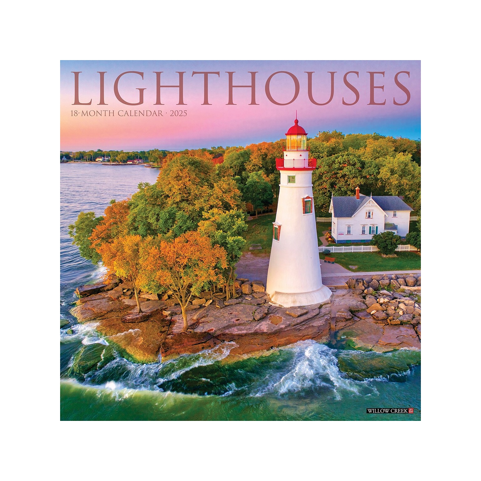 2025 Willow Creek Lighthouses 12 x 12 Monthly Wall Calendar (43738)