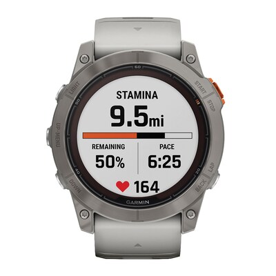 Garmin fenix 7X Pro Sapphire Solar Edition Smartwatch, Fog Gray & Ember Orange, 51mm (GRM0277814)