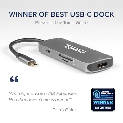 Plugable USB C Hub Multiport Adapter, 7-in-1 Hub, 87W Charging (USBC-7IN1)