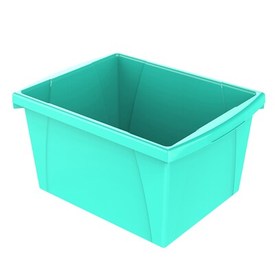 Storex Polypropylene/PP 4 Gallon Classroom Storage Bin, 7.9 x 11.3 x 13.6, Teal, 3/Bundle (STX61477U06C-3)