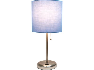 Creekwood Home Oslo LED Table Lamp, Brushed Steel/Blue (CWT-2012-BL)