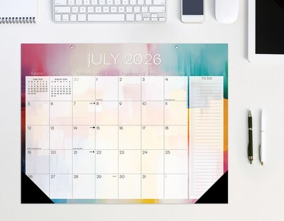 2026-2027 Willow Creek 22" x 17" Academic Weekly & Monthly Desk Pad Calendar, Abstract Art (64702)