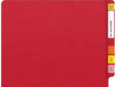 Medical Arts Press Heavy-Duty End Tab File Folder, Straight Cut, Letter-Size, Red, 40/Box (S-09459-RED)