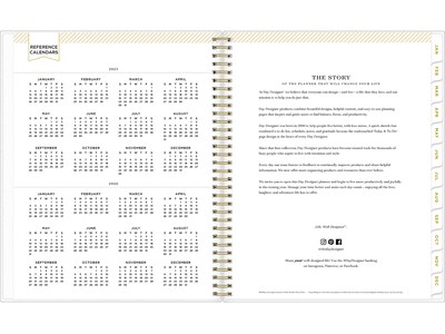 2025 Blue Sky Day Designer Tile 8.5" x 11" Weekly & Monthly Planner, Plastic Cover, Blue/White (101411-25)