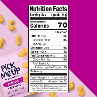 Pick Me Up Provisions™ Gluten Free Barbecue Corn Puffs, 0.5 oz., 36/Box (PM63577)
