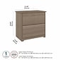 Bush Furniture Cabot 61.14" Storage Cabinet with 4 Shelves, Linen White Oak (WC31197-03)