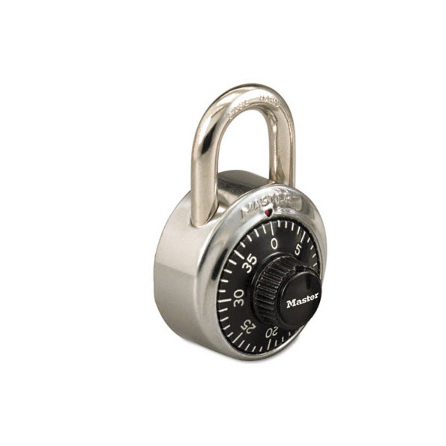 Master Lock® Combination Stainless Steel Padlock Cylinder, 1 7/8 Wide, Black/Silver (MLK1525)