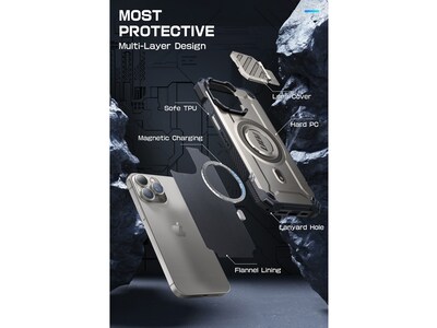 SUPCASE Unicorn Beetle MAG XT MagSafe Rugged Case for iPhone 15 Pro Max, Shock-Absorbing, Titan Gray
