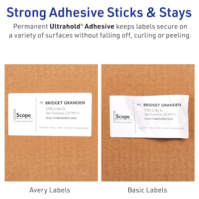 Avery Laser Waterproof Address Labels, 1" x 2-5/8", White, 15,000 Labels/Box (95520)