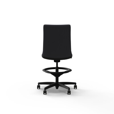 HON Ignition Armless Vinyl Task Stool with Backrest and Footrest, Basalt (HITS5.N.H.U.SX23.T.SB)