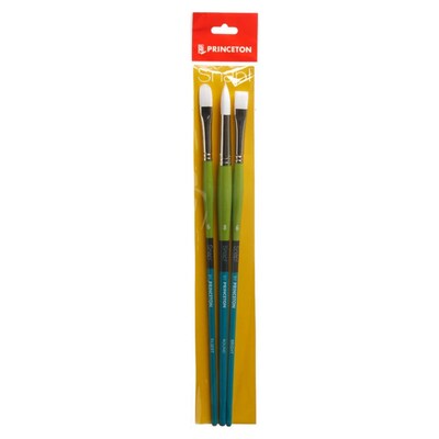 Princeton Snap! Long Handle Oil and Acrylic Synthetic Brush Set No.5, 3/Set, 2 Sets/Bundle (PBXP9800SET5-2)