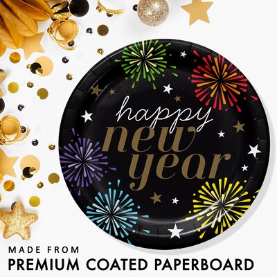 Say Hooray! New Year's Radiance Paper Plates and Napkins Kit, Multicolored, 48/Pack (DTC9394E2G)