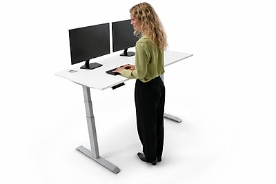 Boss Office Products 60W Electric Rectangular Adjustable Standing Desk, White (SGSD036WT)