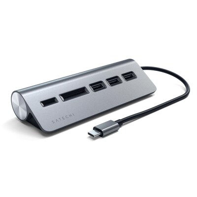 Type-C Aluminum USB 3.0 Hub & Card Reader Space Gray