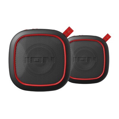 ION Magnet Rocker Wireless Bluetooth Portable Speakers, Water Resistant, Black, 2/Pack (MAGROCKER2P)