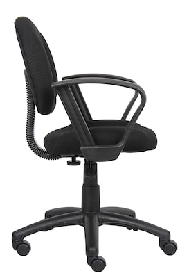 Boss Perfect Posture Deluxe Office Task Chair with Loop Arms, Black (B317-BK)