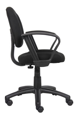 Boss Perfect Posture Deluxe Office Task Chair with Loop Arms, Black (B317-BK)