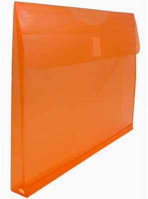 JAM Paper Premium Plastic Document File, Letter, Orange, 3/Pack (218V1ORX3)