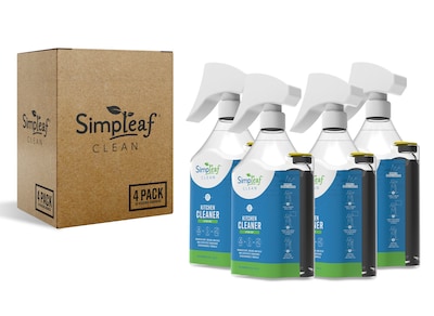 Simpleaf Clean Kitchen Cleaner & Degreaser, Citrus Zest, 24 oz., 4/Carton (S-KCBL04-24-CZ)