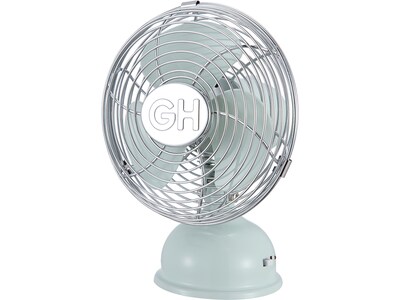 Good Housekeeping 5" Oscillating Desk Fan, 1-Speed, Green/Silver (92513)