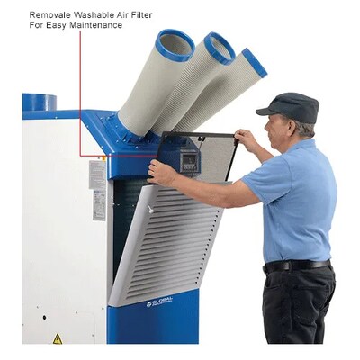 Global Industrial Portable Air Conditioner w/ Cold Air Nozzles, 5 Ton, 60,000 BTU, 230V (292846)