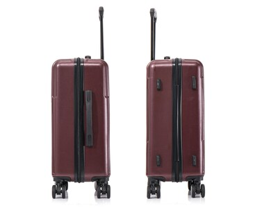 InUSA Drip 22.44" Hardside Carry-On Suitcase, 4-Wheeled Spinner, Wine (IUDRI00S-WIN)