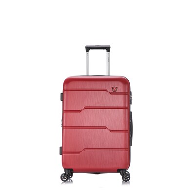 DUKAP Rodez 24" Hardside Suitcase, 4-Wheeled Spinner, TSA Checkpoint Friendly, Red (DKROD00M-RED)