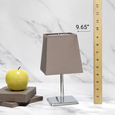 Creekwood Home Square Chrome 9.65" LED Table Lamp, Grey (CWT-1013-GY)