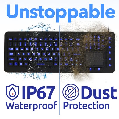 Delton M70 Wired Airtight Waterproof Keyboard, Black (DKBWM70-U)