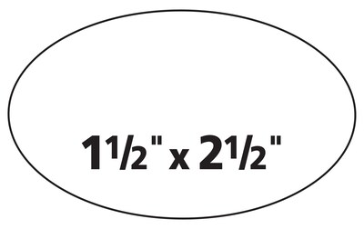 Avery Easy Peel Laser/Inkjet Oval Print to the Edge Labels, 1-1/2" x 2-1/2", White, 270 Labels/Pack (6583)