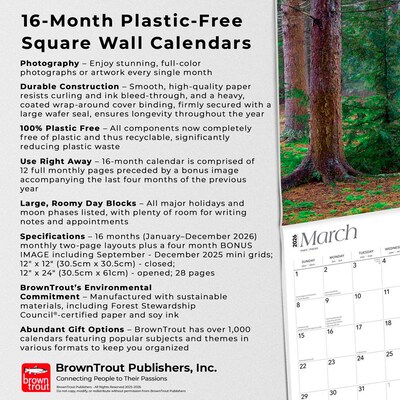 2026 BrownTrout Pennsylvania Wild & Scenic 12" x 12" Monthly Wall Calendar (9798330705115)