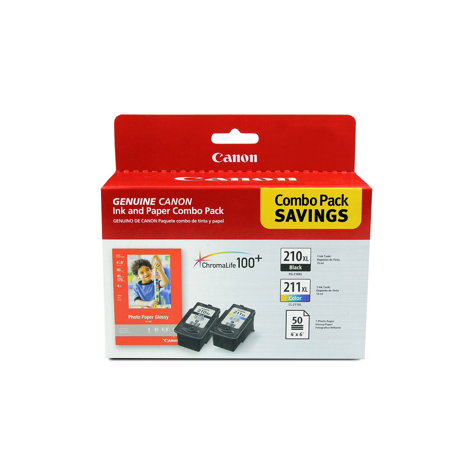 Canon PG-210XL/CL-211XL Black/Tri-Color Standard Yield Ink Cartridge, Bundle, 2/Pack