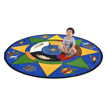 Joy Carpets Spirit of Truth Nylon 7'7" Round Machine Tufted Rug, Multicolored (1554E)