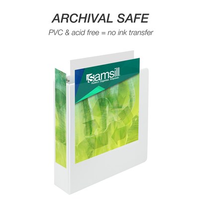 Samsill Earth's Choice Plant-Based Durable 2" View Binders, 3 Ring Binder, Made in USA, White, 4/Pack (I08967)