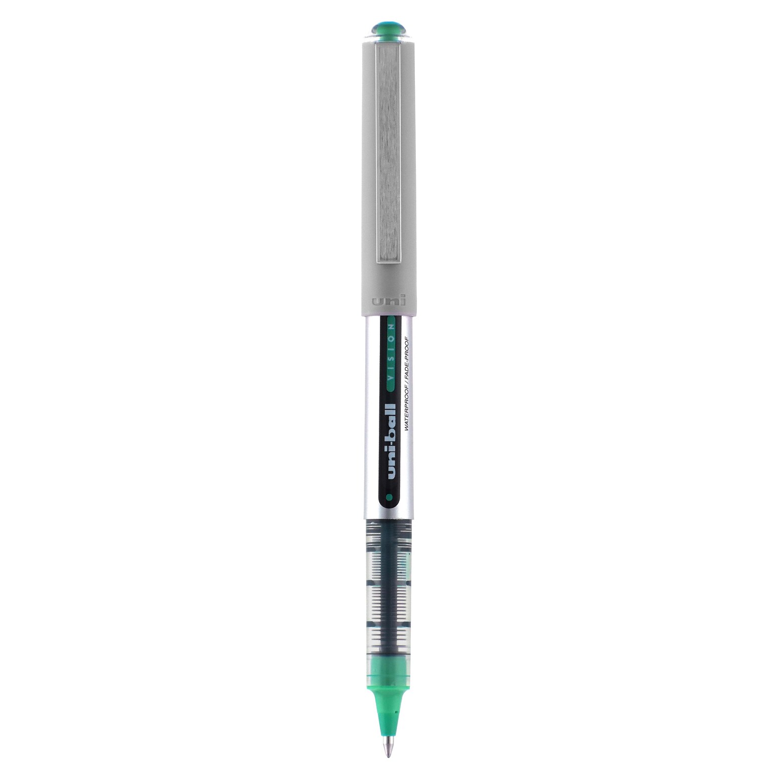 uniball Vision Rollerball Pens, Fine Point, 0.7mm, Green Ink (60386
