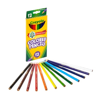 Crayola® Colored Pencils, Assorted Colors, 12/Box (68-4012)