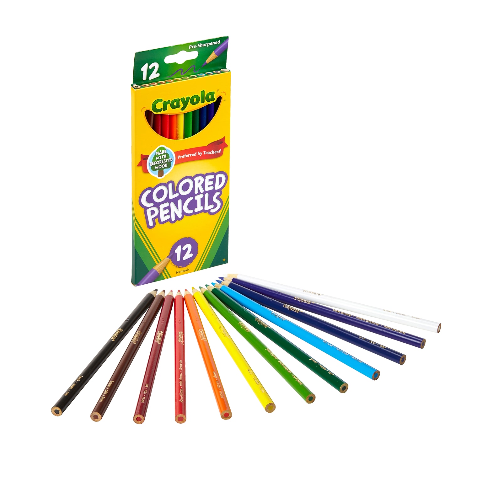 Crayola® Colored Pencils, Assorted Colors, 12/Box (68-4012)