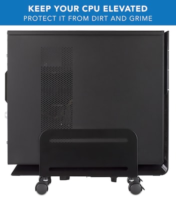 Mount-It! Metal CPU Stand with Four Casters, Black (MI-7153)