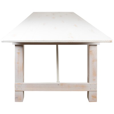 Flash Furniture HERCULES Series 108" Folding Farm Dining Table, Rustic White (XAF108X40WH)