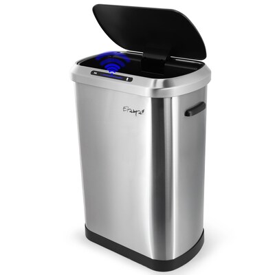 Elama Stainless Steel Indoor Sensor Trash Can, 13 Gallon, Silver (938122406M)