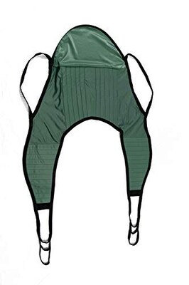 ProHeal Universal Divided Leg Lift U Sling w/ Head Support for Patient Lifts, Small, 45 x 18.5, Po