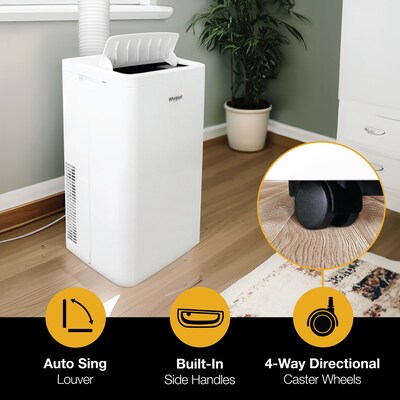 Whirlpool 115-Volt 14,000 BTU (10,000 BTU DOE) Portable Air Conditioner with Remote, White (WHNP141HAW)